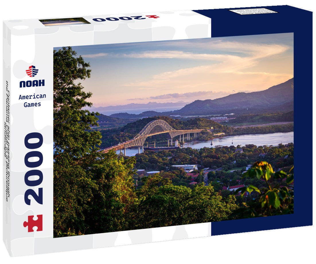 Noah Jigsaw Puzzle Container ship passing through the Panama Canal in a picturesque landscape 2000 Pieces