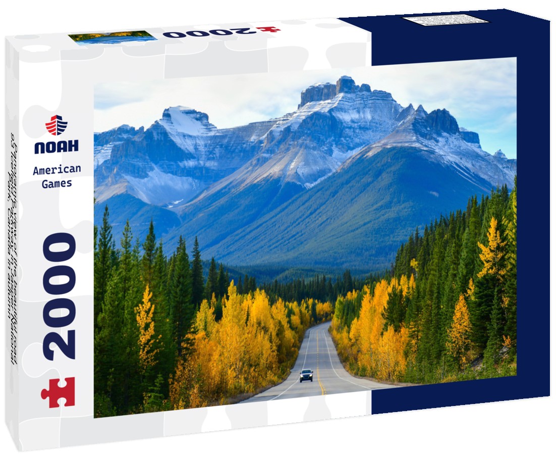 Noah Jigsaw Puzzle Panoramic view of the beautiful road 93 "Icefield Parkway" in Jasper National Park, Canada in autumn 2000 Pieces