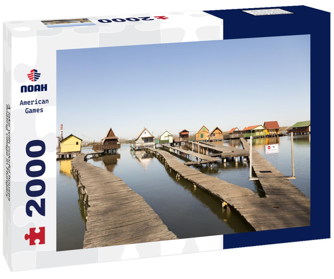 Noah Jigsaw Puzzle A lake with colorful houses, floating village in Hungary 2000 Pieces