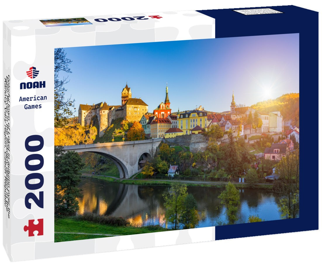 Noah Jigsaw Puzzle Colorful town of Loket in autumn over the Eger River in the Sokolov district in the Karlovy Vary region, Czech Republic 2000 Pieces