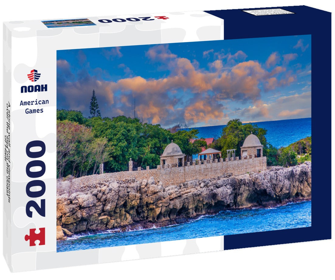 Noah Jigsaw Puzzle A stone wall and viewpoints over the sea on the coast of Haiti 2000 Pieces