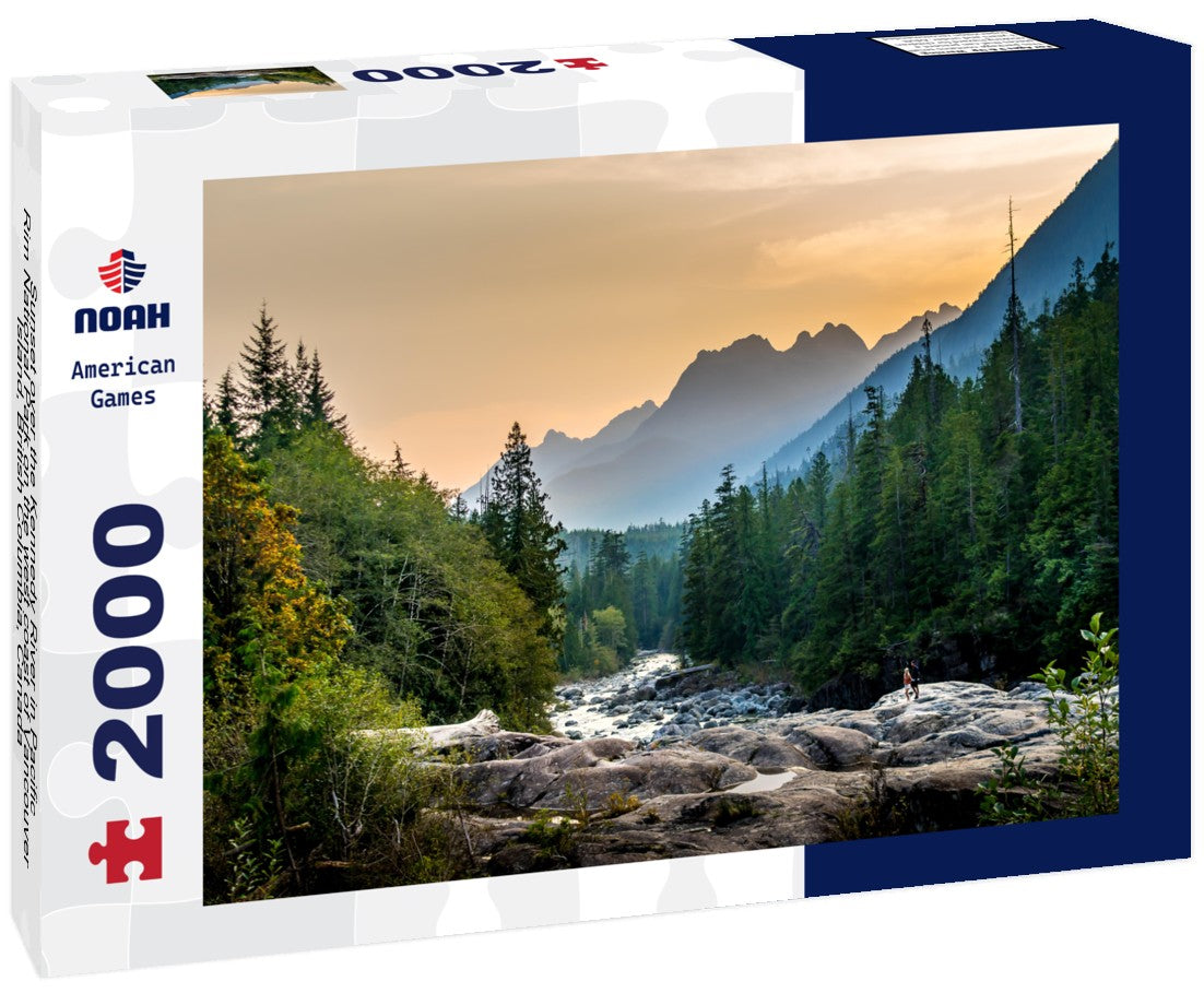 Noah Jigsaw Puzzle Sunset over the Kennedy River in Pacific Rim National Park on the west coast of Vancouver Island, British Columbia, Canada 2000 Pieces