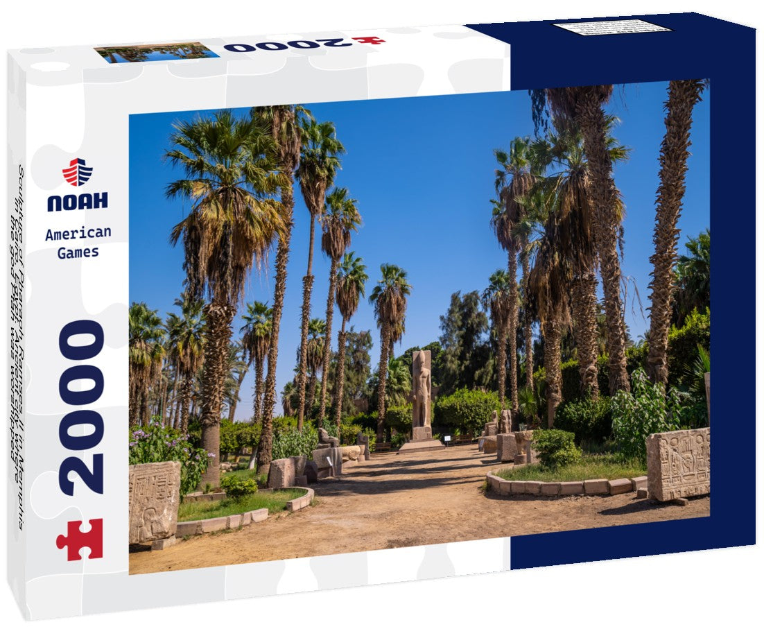 Noah Jigsaw Puzzle Sculpture of Pharaoh Ramses II in Memphis in Cairo, Egypt. Ancient city where the god Ptah was worshipped 2000 Pieces