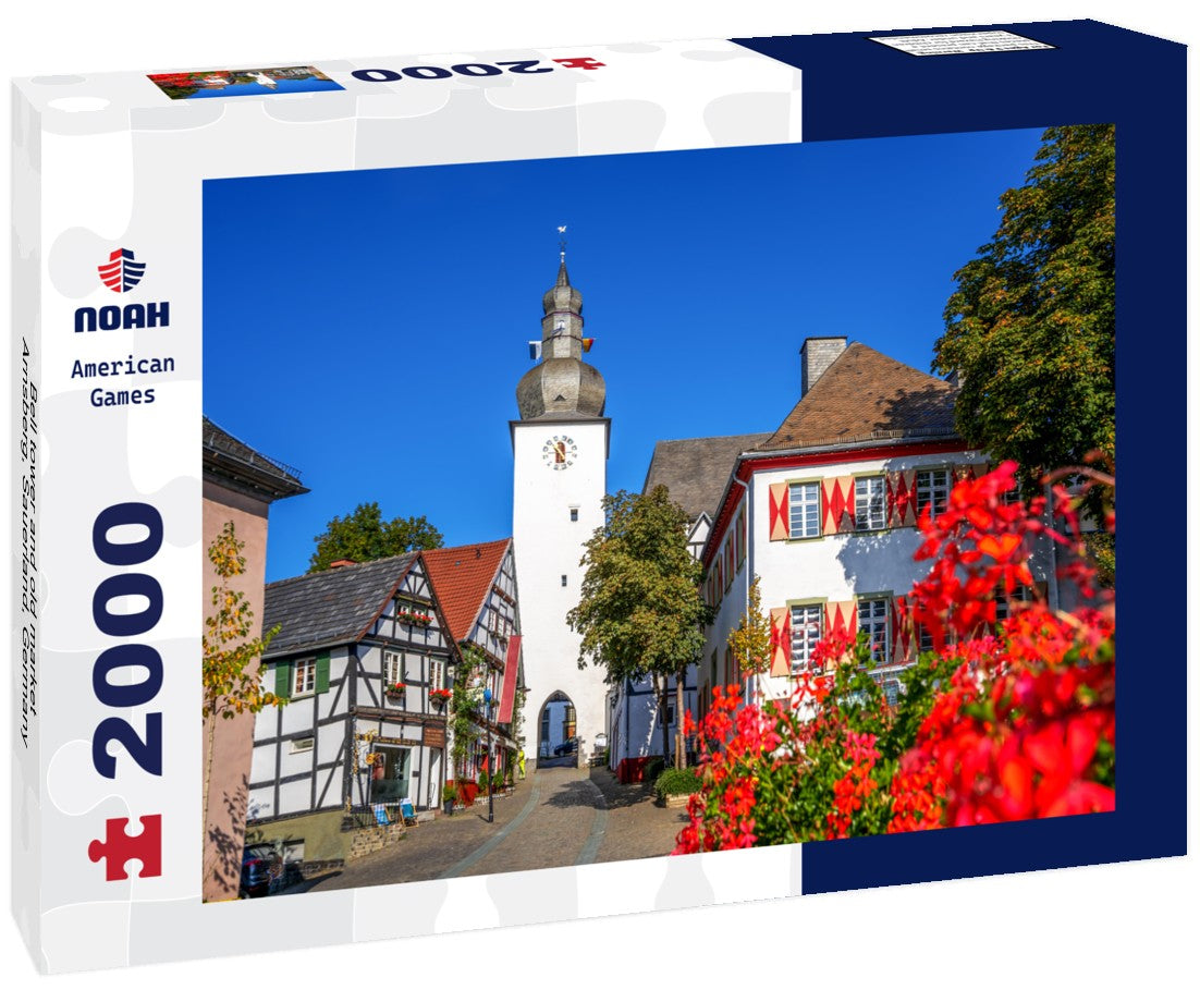 Noah Jigsaw Puzzle Bell tower and old market, Arnsberg, Sauerland, Germany 2000 Pieces
