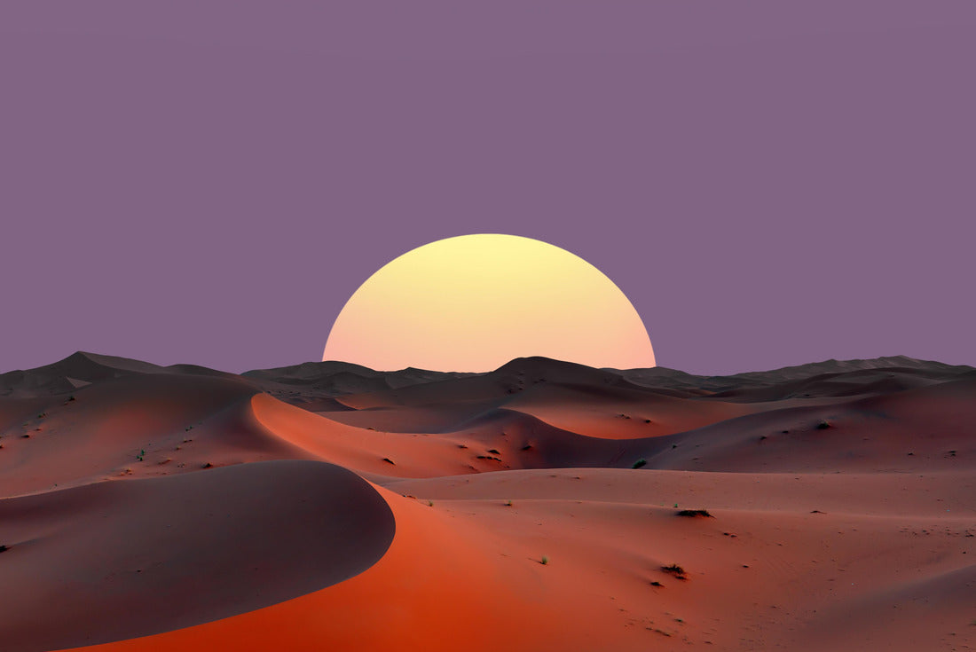 Sand dunes in the Sahara Desert at amazing sunrise, Merzouga, Morocco - Orange dunes in the desert of Morocco - Sahara desert, Morocco 2000pc Puzzle