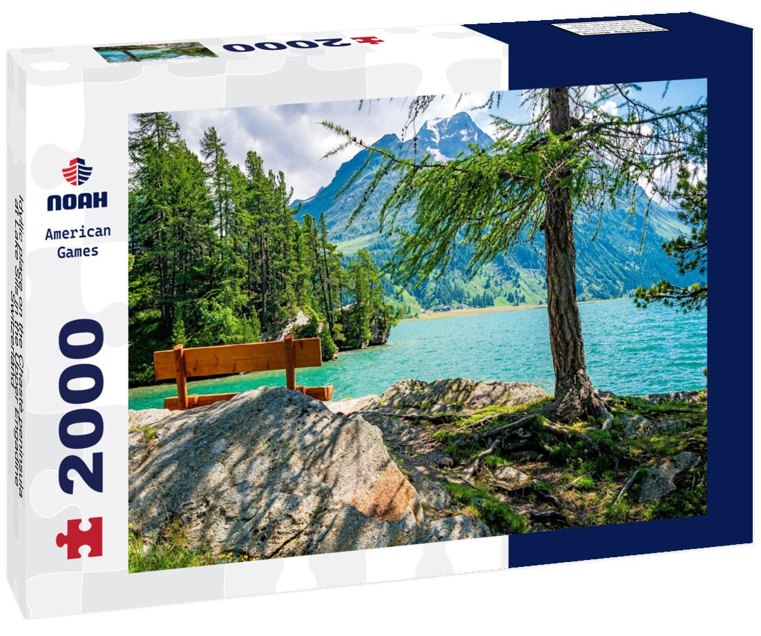 Noah Jigsaw Puzzle Idyllic place on the Chastè peninsula at Lake Sils in the Upper Engadine, Switzerland 2000 pieces