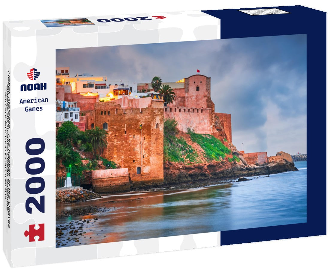 Noah Jigsaw Puzzle Rabat, Morocco. The Kasbah of the Udayas fortress on Atlantic Ocean coastline and ancient moroccan medina 2000 pieces