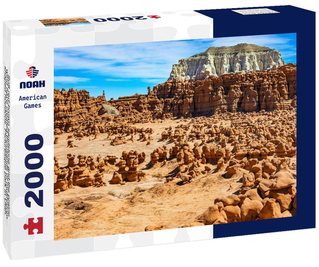 Noah Jigsaw Puzzle Soft red-brown sandstone and the prairie wind have created thousands of mushroom-shaped hoodoos. Picturesque park in Utah. Goblin Valley in the USA 2000 pieces