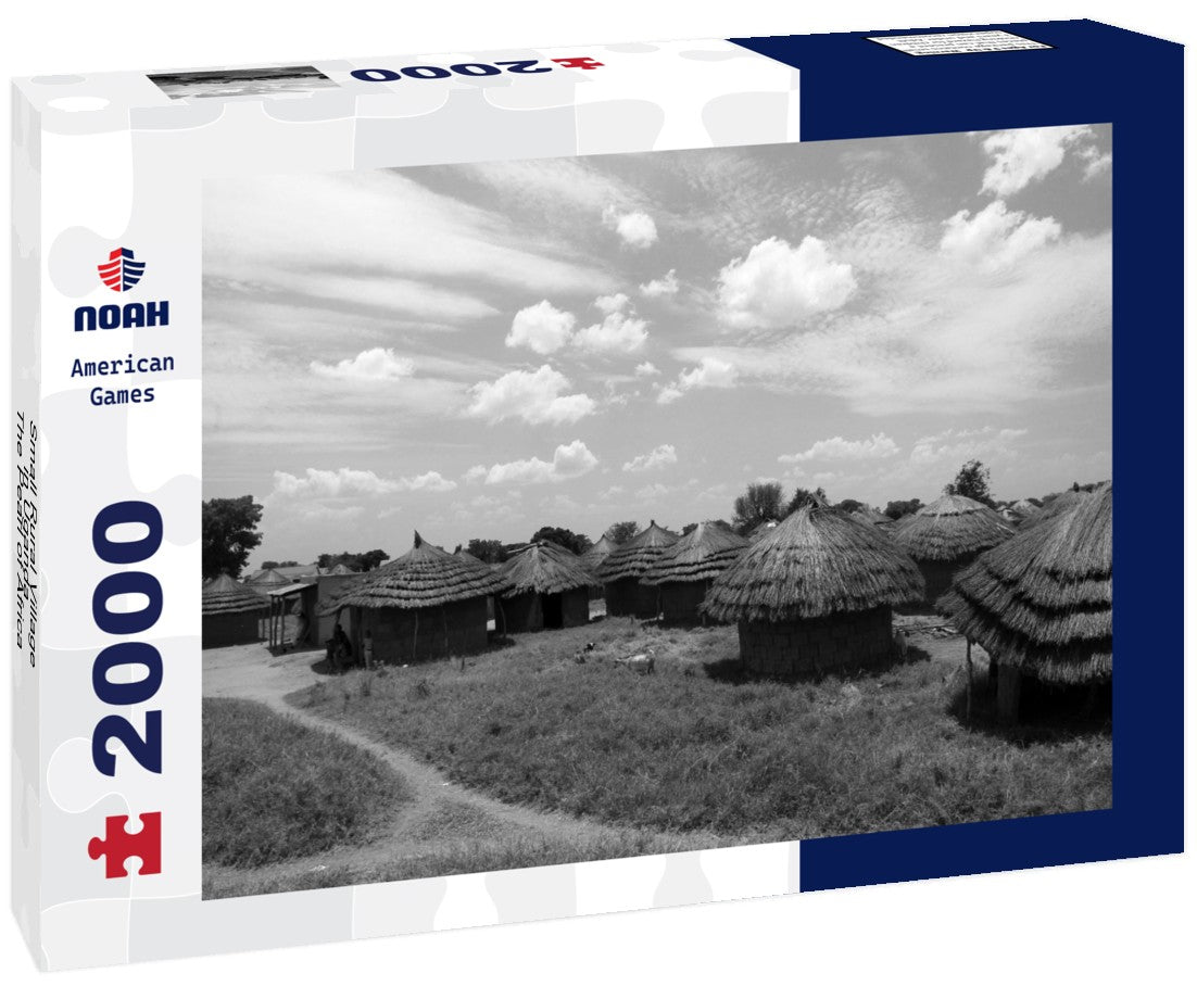 Noah Jigsaw Puzzle Small Rural Village in Uganda - The Pearl of Africa in black white 2000 pieces