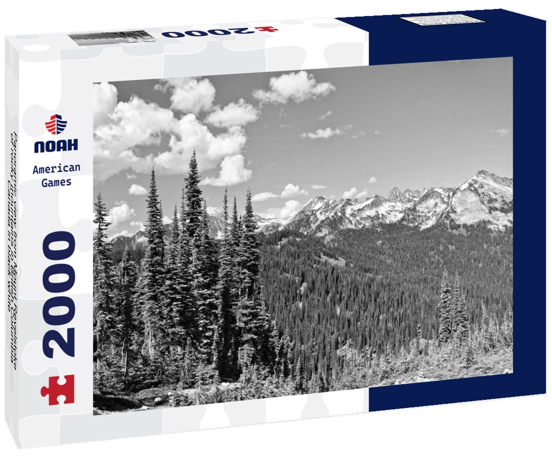 Noah Jigsaw Puzzle Panoramic view from Mount Revelstoke of rocky mountains in British Columbia, Canada in black white 2000 pieces