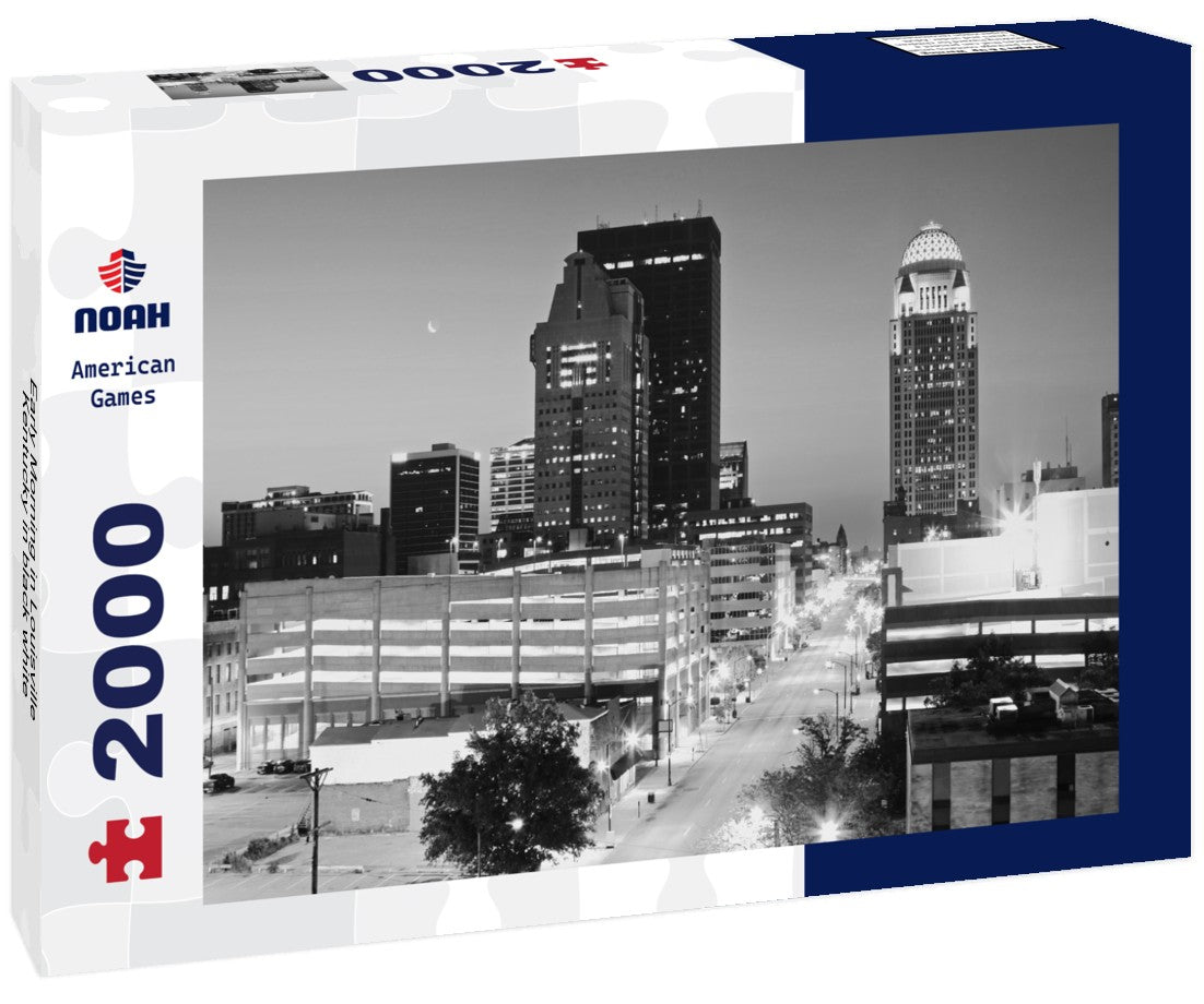 Noah Jigsaw Puzzle Early Morning in Louisville, Kentucky in black white 2000 pieces