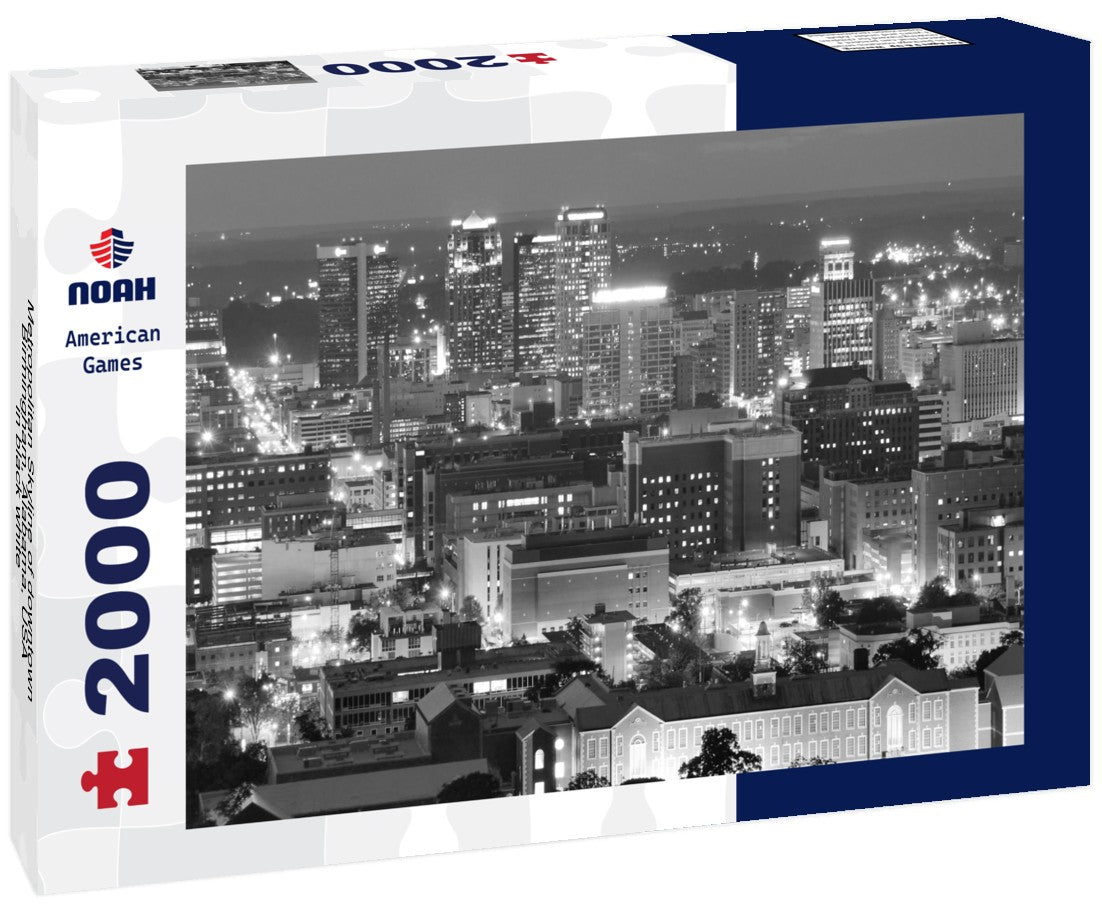 Noah Jigsaw Puzzle Metropolitan Skyline of downtown Birmingham, Alabama, USA in black white 2000 pieces