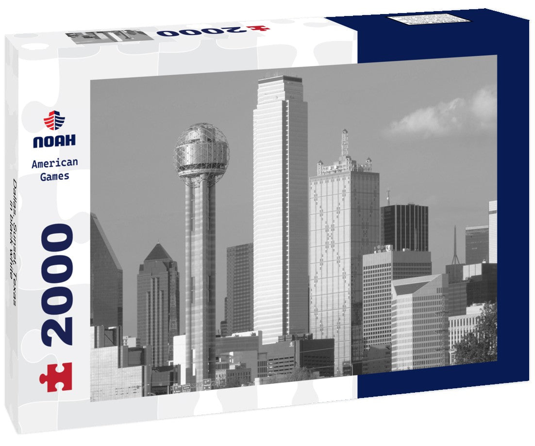 Noah Jigsaw Puzzle Dallas, Sunset, Texas in black white 2000 pieces