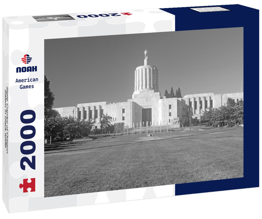 Noah Jigsaw Puzzle State Capitol of Oregon, Salem in black white 2000 pieces