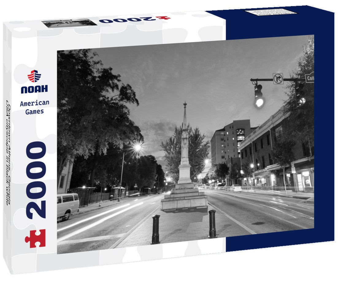Noah Jigsaw Puzzle Downtown Athens, Georgia, USA cityscape in black white 2000 pieces