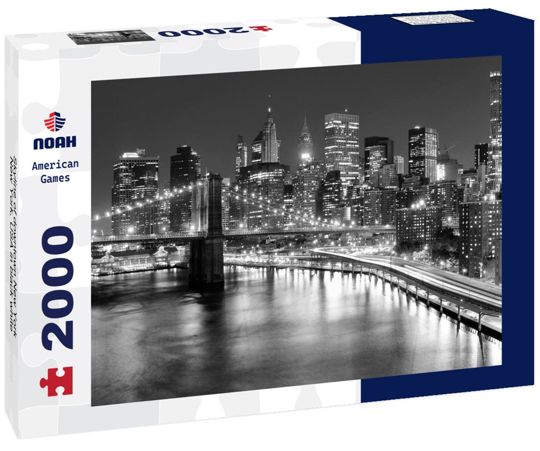 Noah Jigsaw Puzzle Skyline of downtown New York, New York, USA in black white 2000 pieces
