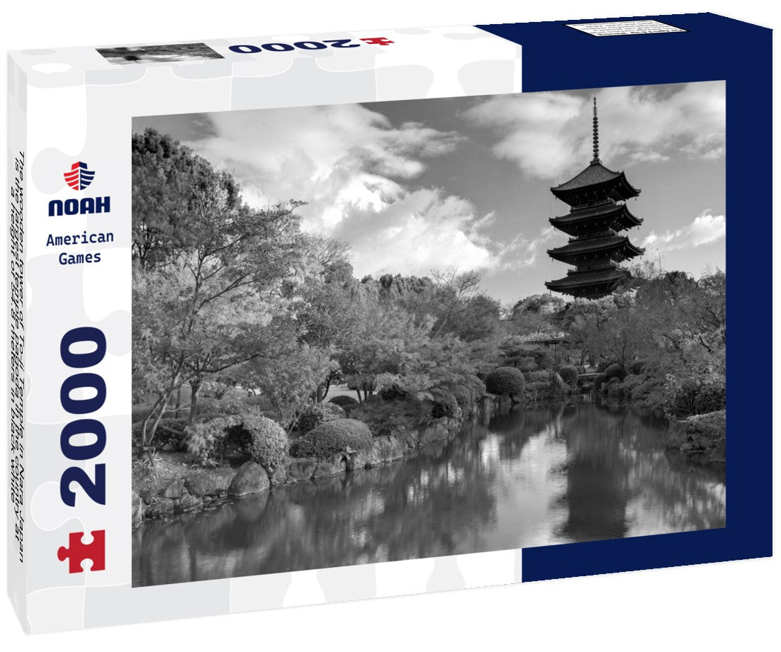 Noah Jigsaw Puzzle The wooden tower of To-ji Temple in Nara Japan is the largest temple pagoda in the country at a height of 54.8 meters in black white 2000 pieces