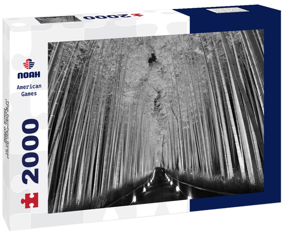 Noah Jigsaw Puzzle The bamboo forest of Kyoto, Japan in black white 2000 pieces