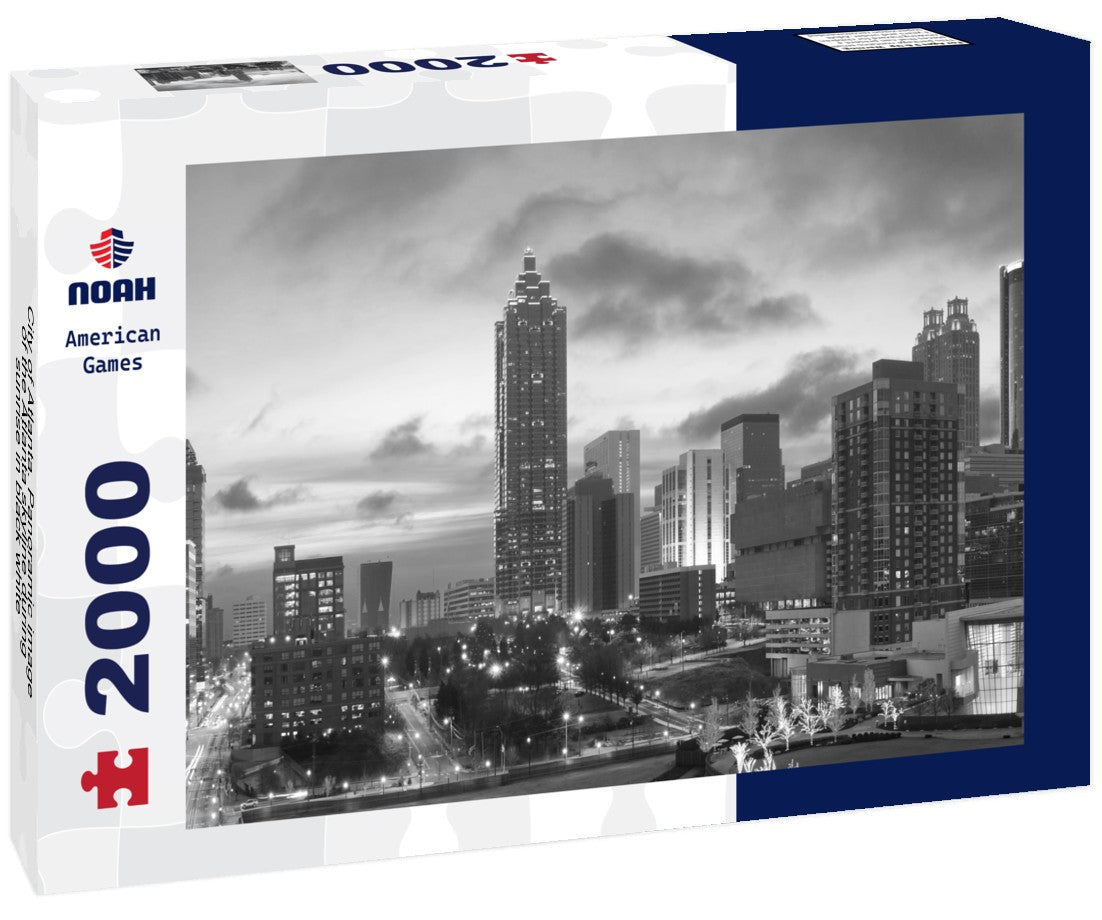 Noah Jigsaw Puzzle City of Atlanta. Panoramic image of the Atlanta skyline during sunrise in black white 2000 pieces