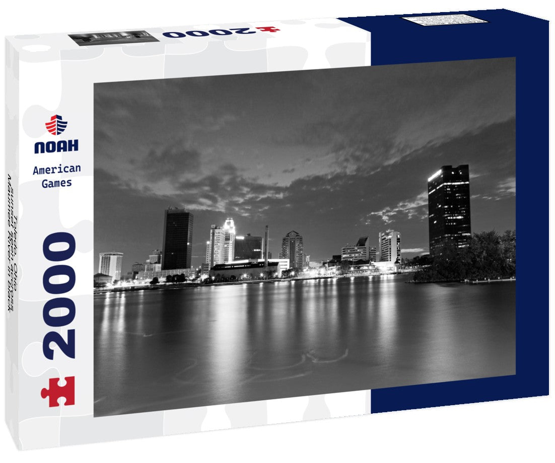 Noah Jigsaw Puzzle Toledo, Ohio - sunset seen accross Maumee River in black white 2000 pieces