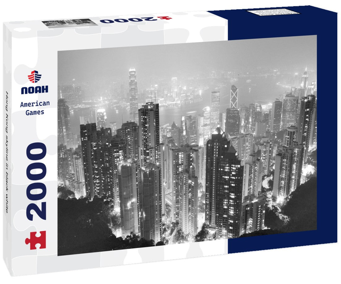Noah Jigsaw Puzzle Hong Kong skyline in black white 2000 pieces