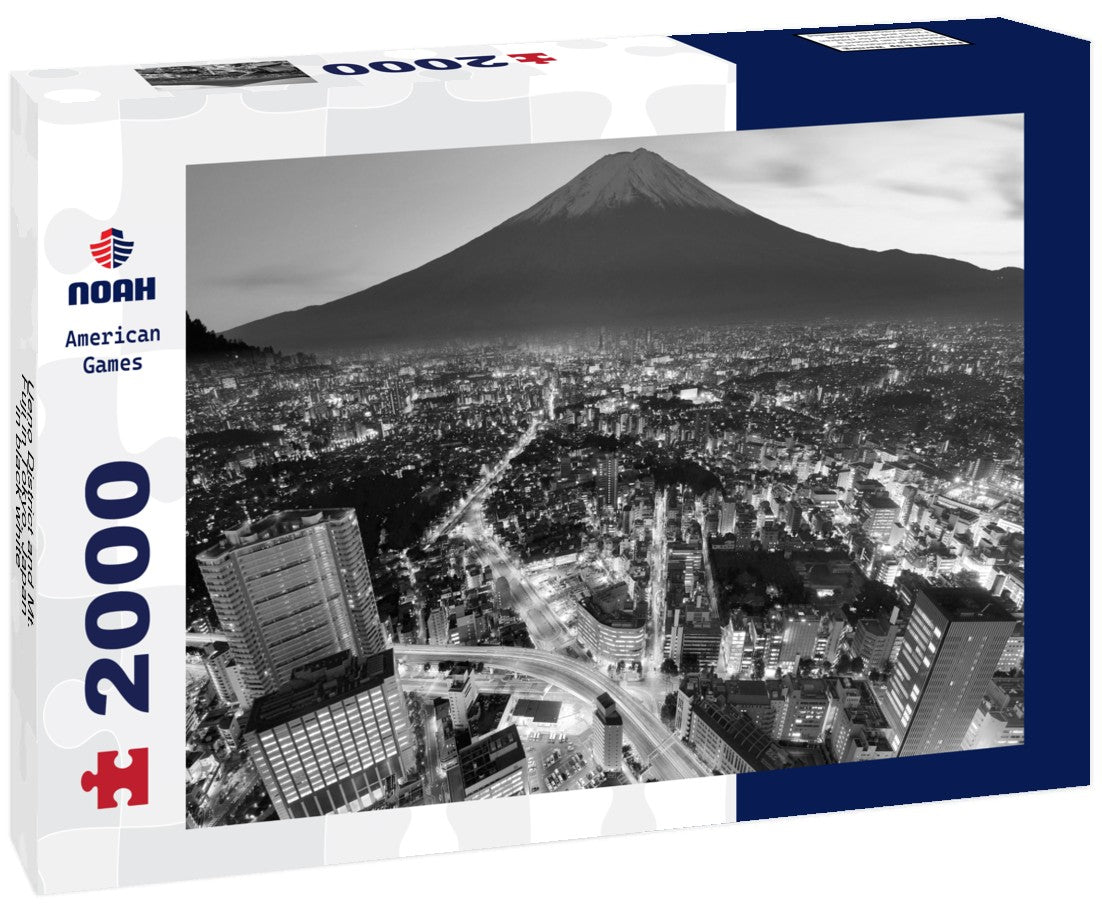 Noah Jigsaw Puzzle Ueno District and Mt. Fuji in Tokyo, Japan in black white 2000 pieces