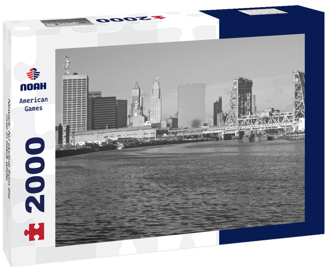Noah Jigsaw Puzzle Newark, NJ skyline from the river in black white 2000 pieces