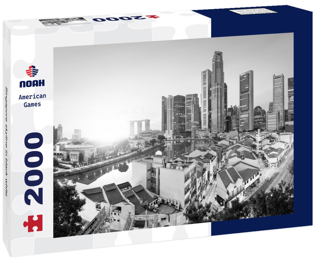Noah Jigsaw Puzzle Singapore skyline in black white 2000 pieces