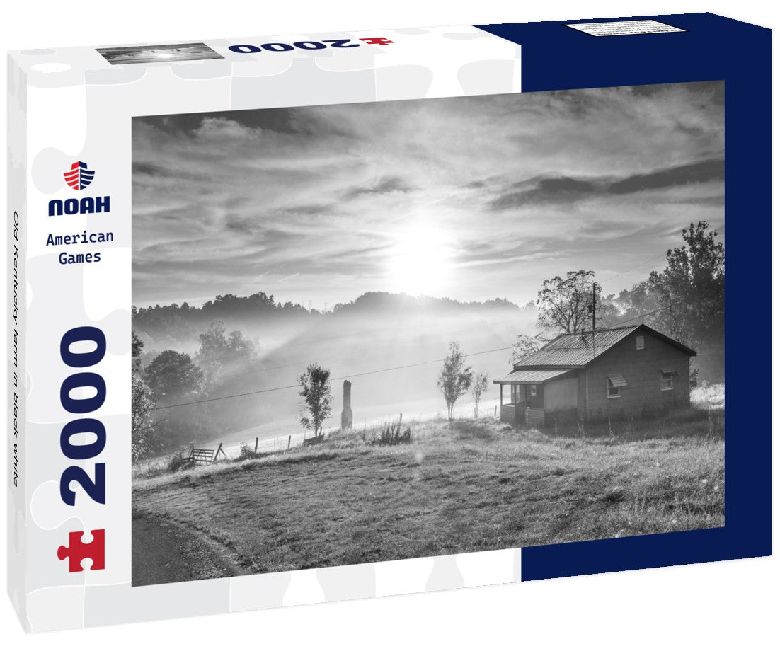 Noah Jigsaw Puzzle Old Kentucky farm in black white 2000 pieces