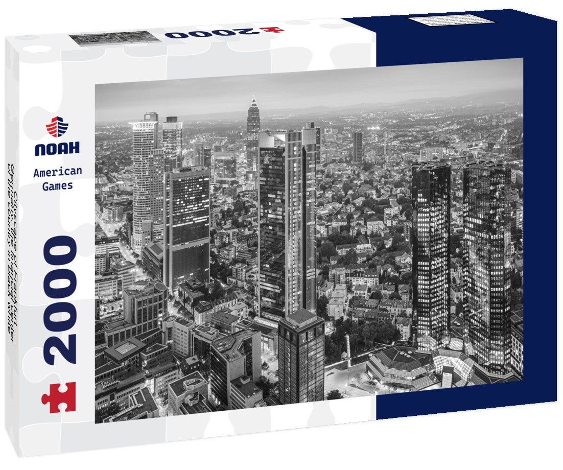Noah Jigsaw Puzzle Cityscape of Frankfurt, Germany, the financial center of the country in black white 2000 pieces