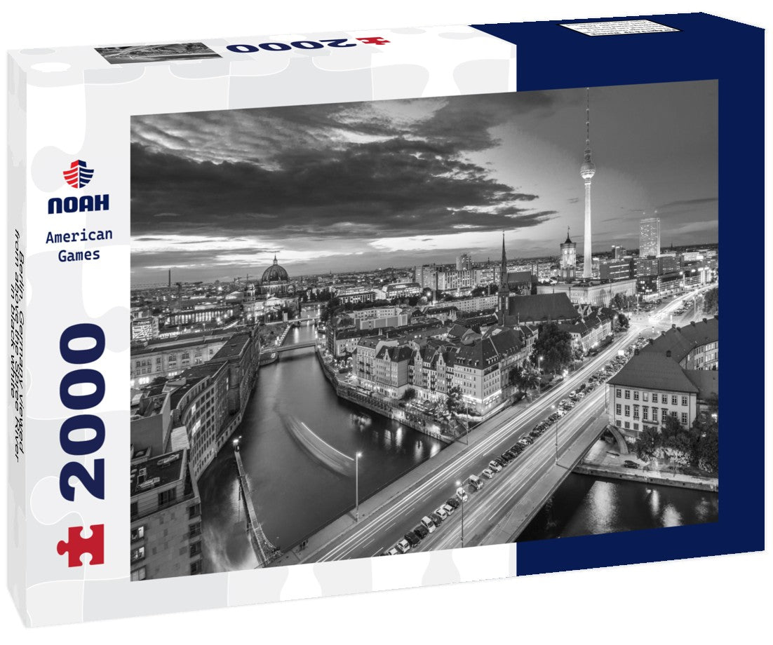 Noah Jigsaw Puzzle Berlin, Germany viewed from above the Spree River in black white 2000 pieces
