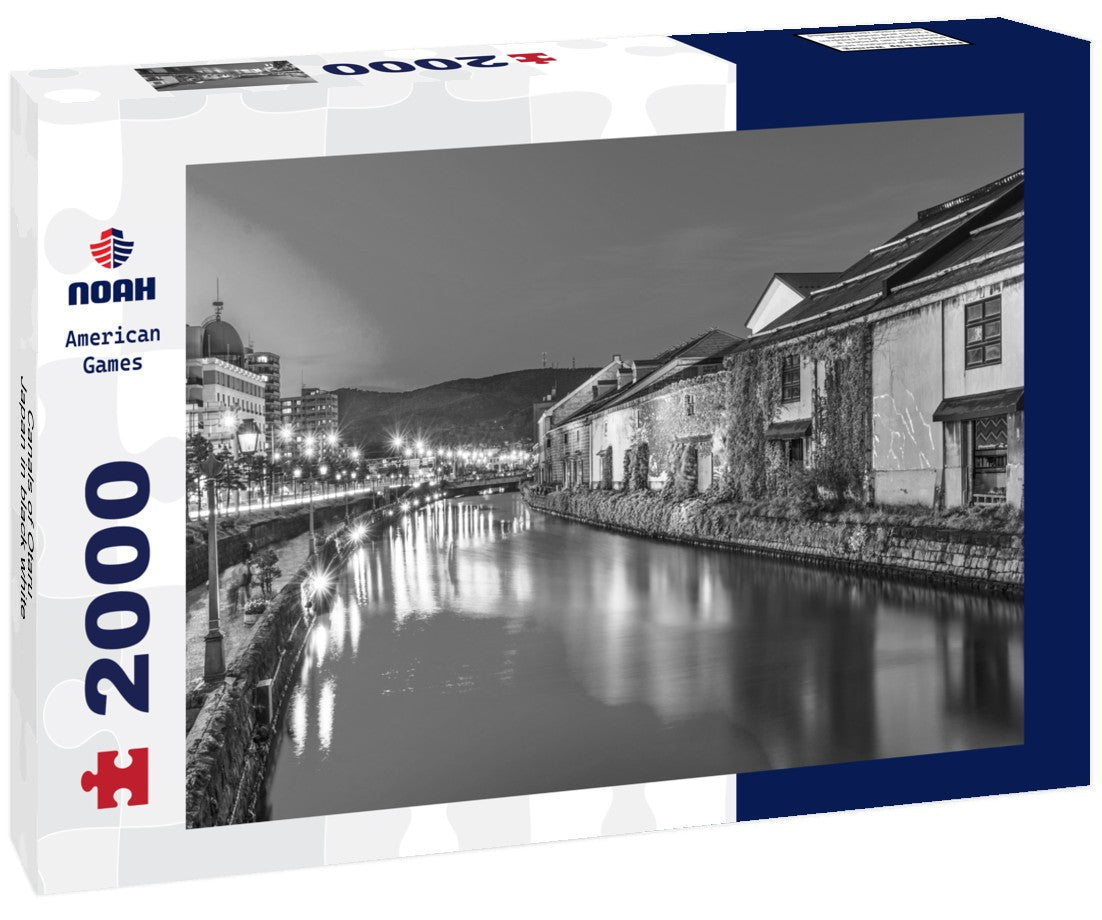 Noah Jigsaw Puzzle Canals of Otaru, Japan in black white 2000 pieces