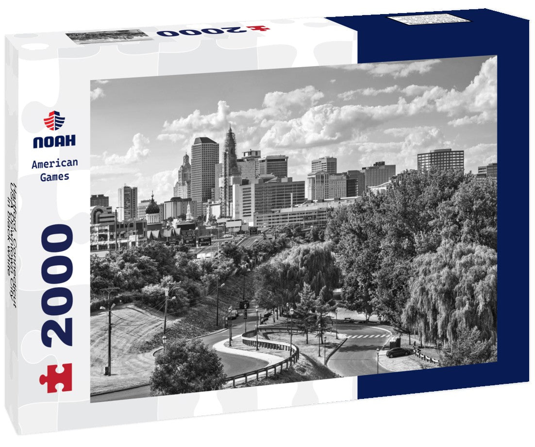 Noah Jigsaw Puzzle Hartford, Connecticut, USA Downtown City in black white 2000 pieces