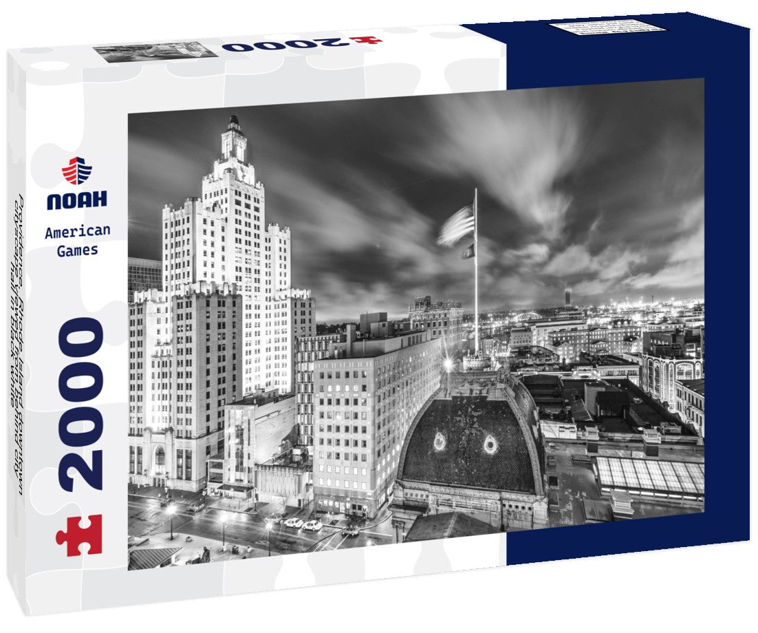 Noah Jigsaw Puzzle Providence, Rhode Island downtown cityscape viewed from behind city hall in black white 2000 pieces