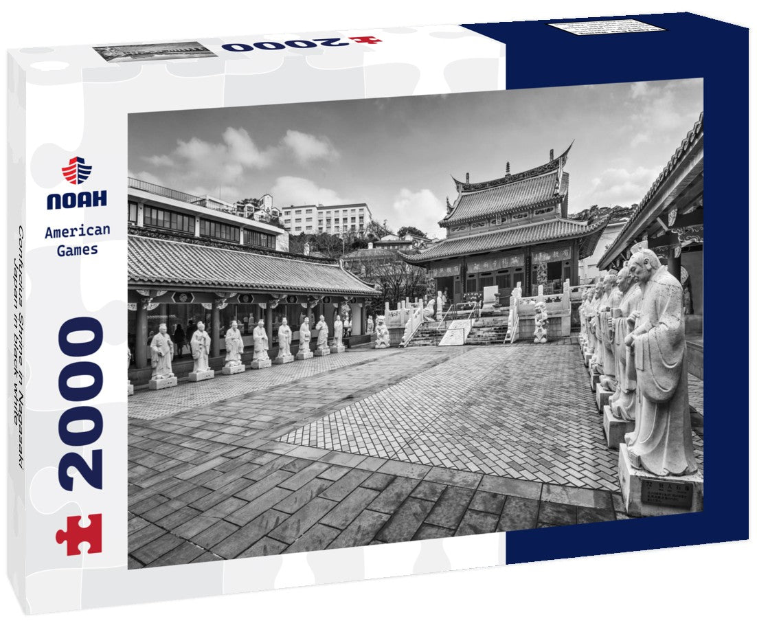 Noah Jigsaw Puzzle Confucius Shrine in Nagasaki, Japan in black white 2000 pieces