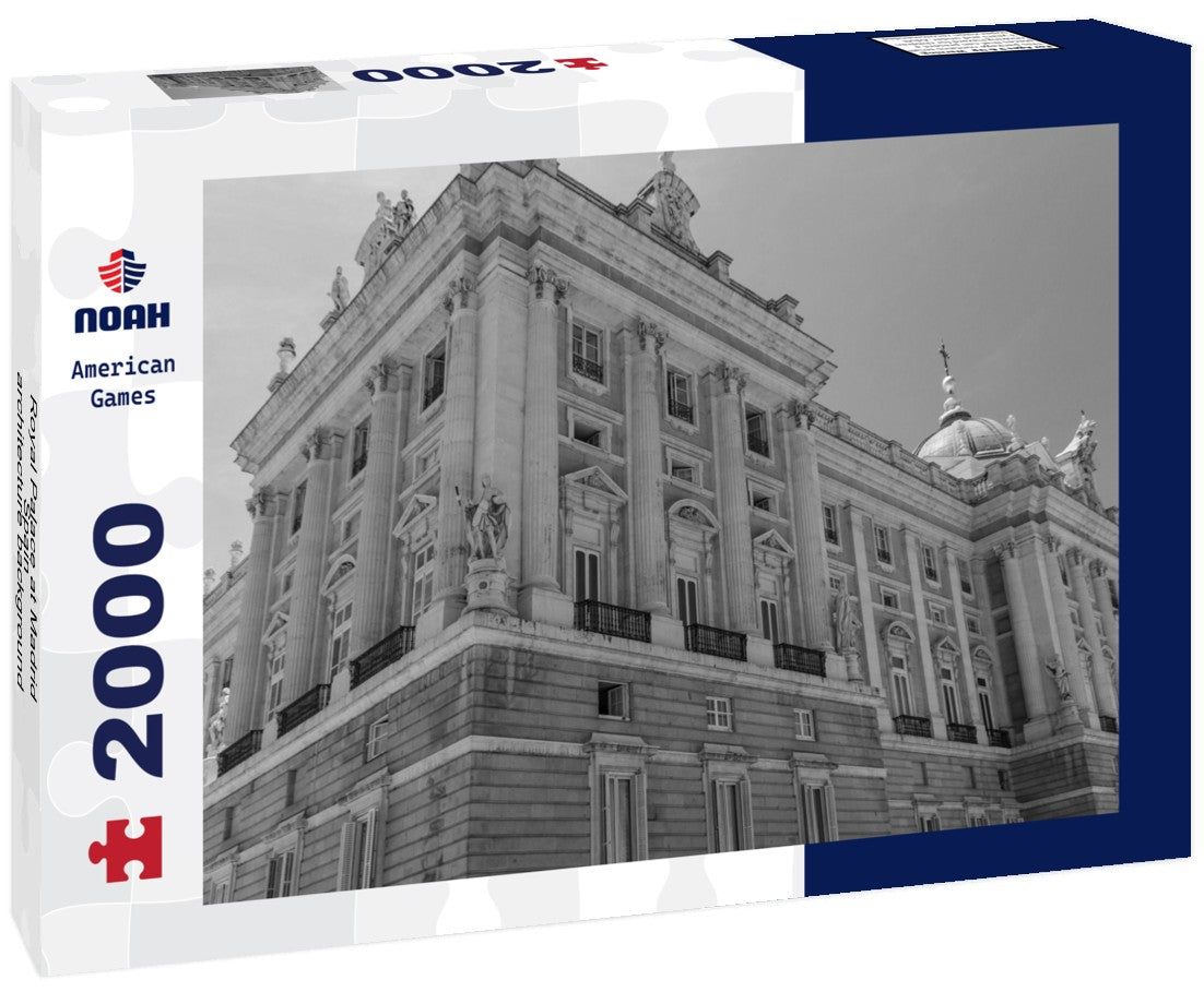 Noah Jigsaw Puzzle Royal Palace at Madrid Spain - architecture background in black white 2000 pieces