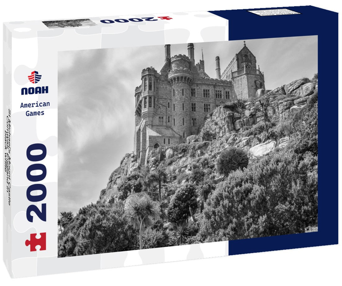 Noah Jigsaw Puzzle St Michael's Mount Castle, Cornwall, England in black white 2000 pieces