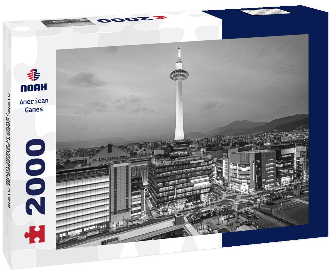 Noah Jigsaw Puzzle Kyoto, Japan cityscape at Kyoto Tower in black white 2000 pieces