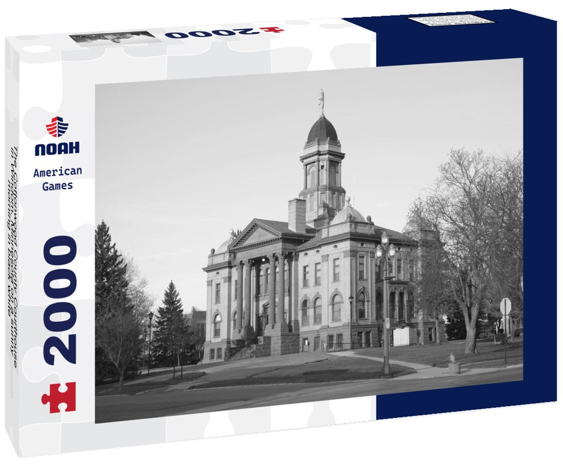 Noah Jigsaw Puzzle The Cottonwood County Courthouse in Windom, Minnesota on a sunny morning in black white 2000 pieces