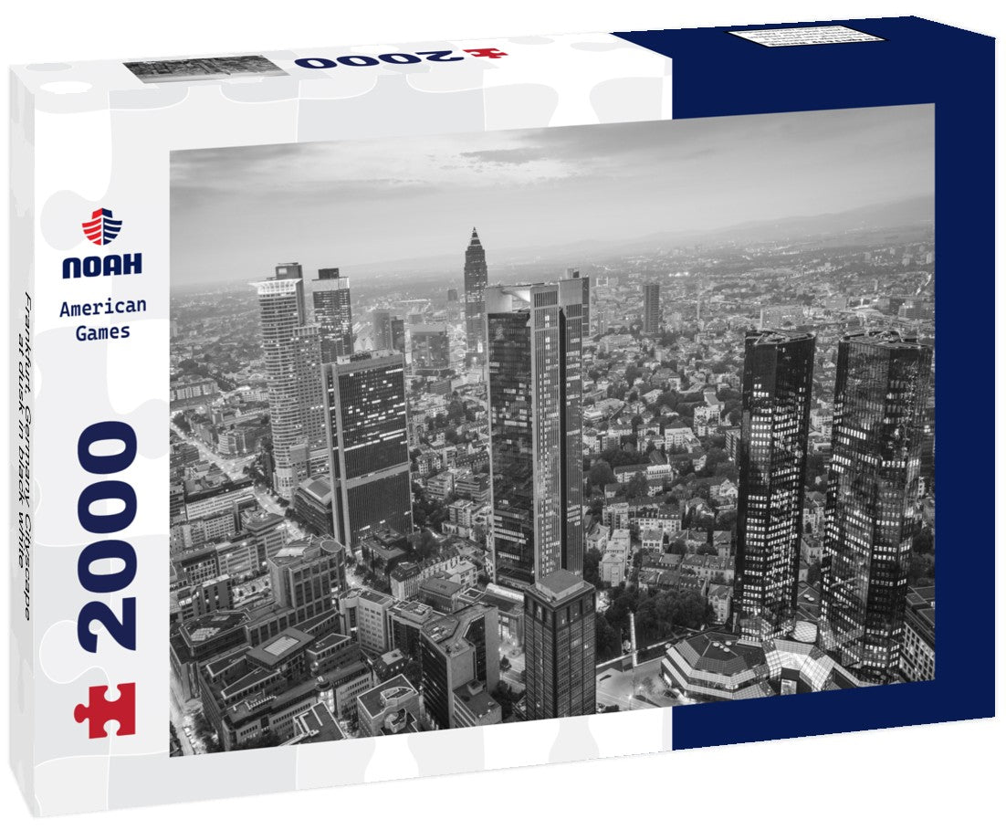 Noah Jigsaw Puzzle Frankfurt, Germany Cityscape at dusk in black white 2000 pieces