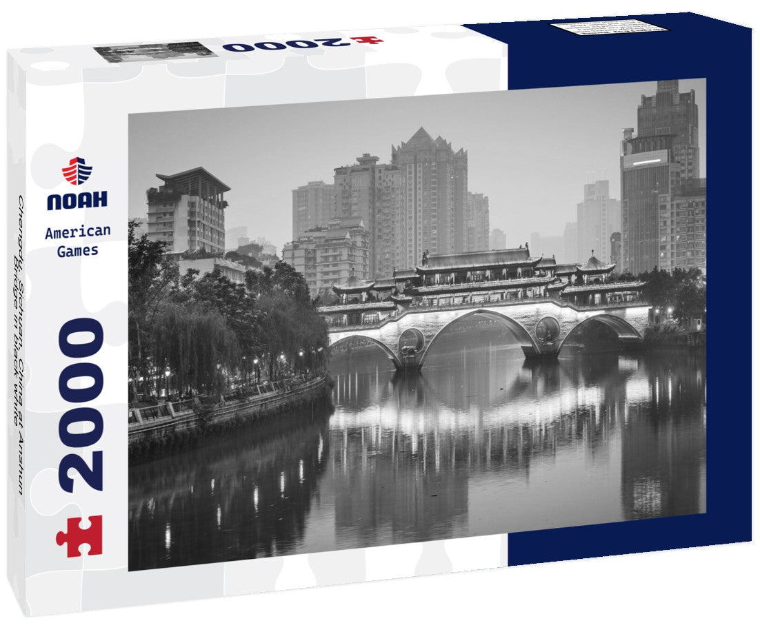Noah Jigsaw Puzzle Chengdu, Sichuan, China at Anshun Bridge in black white 2000 pieces