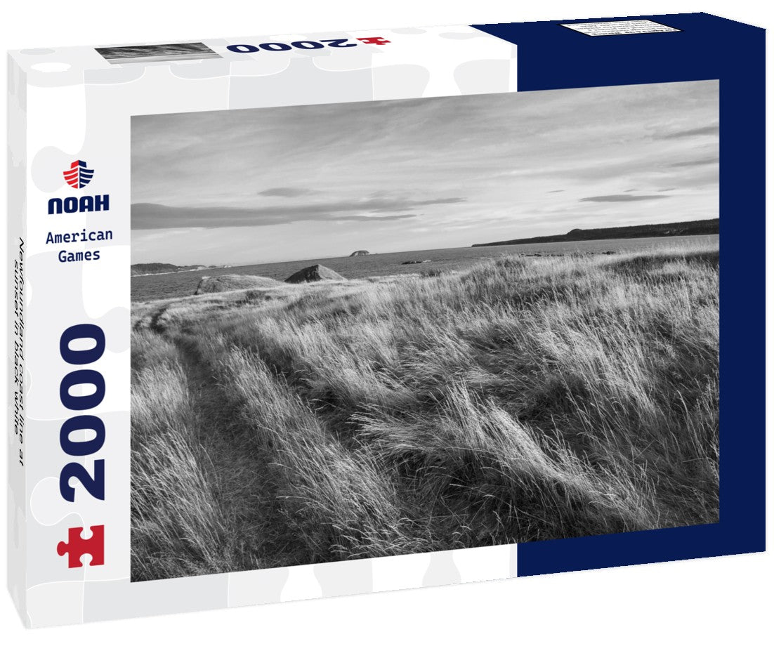 Noah Jigsaw Puzzle Newfoundland coast line at sunset in black white 2000 pieces