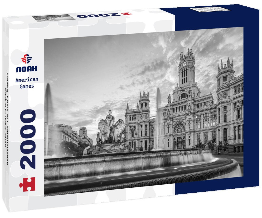 Noah Jigsaw Puzzle Madrid, Spain at Communication Palace in black white 2000 pieces