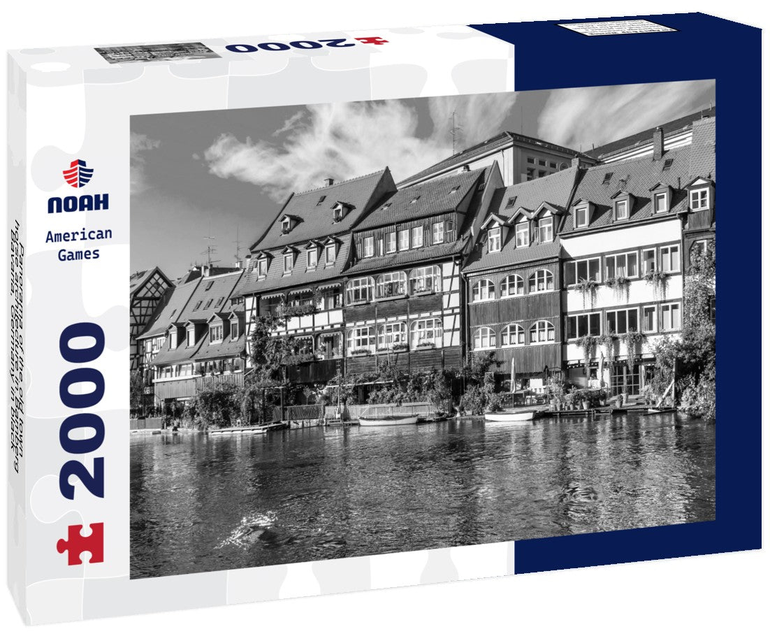Noah Jigsaw Puzzle Panorama of the old town horse architecture in Bamberg, Bavaria, Germany in black white 2000 pieces