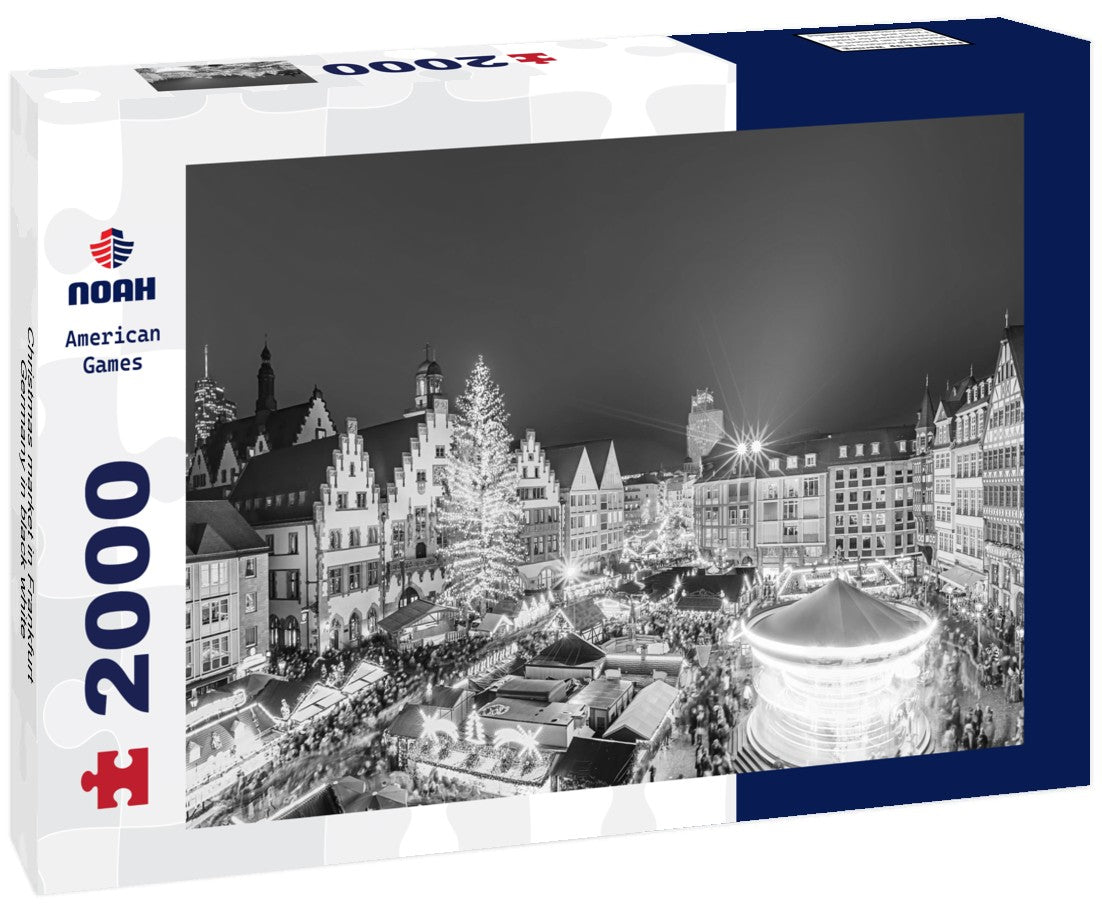 Noah Jigsaw Puzzle Christmas market in Frankfurt, Germany in black white 2000 pieces