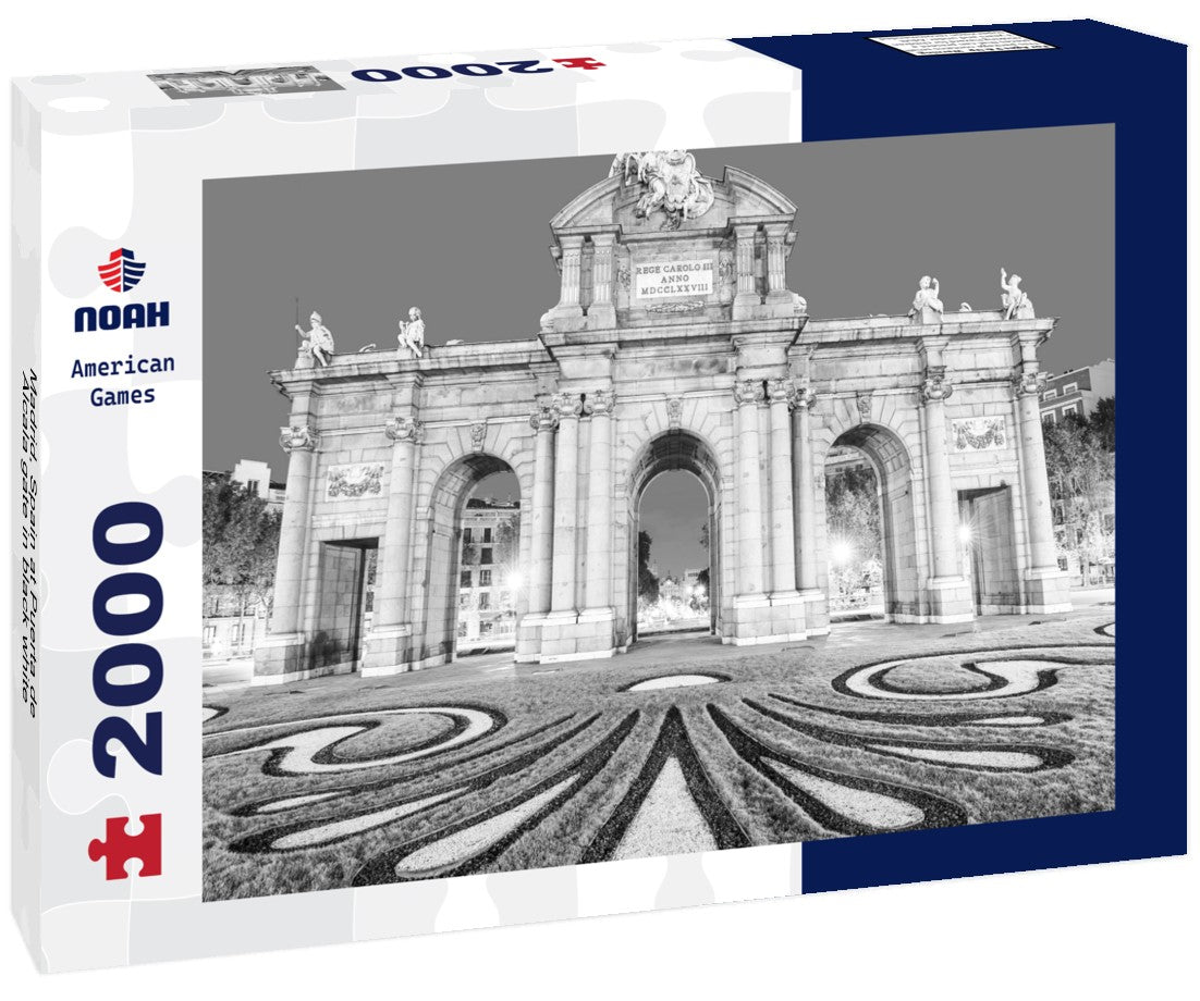 Noah Jigsaw Puzzle Madrid, Spain at Puerta de Alcala gate in black white 2000 pieces