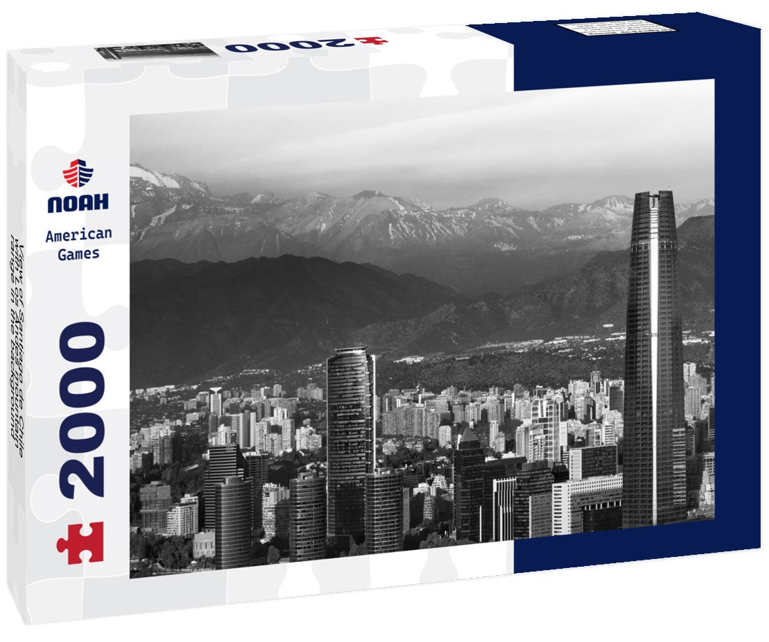 Noah Jigsaw Puzzle View of Santiago de Chile with Los Andes mountain range in the background in black white 2000 pieces