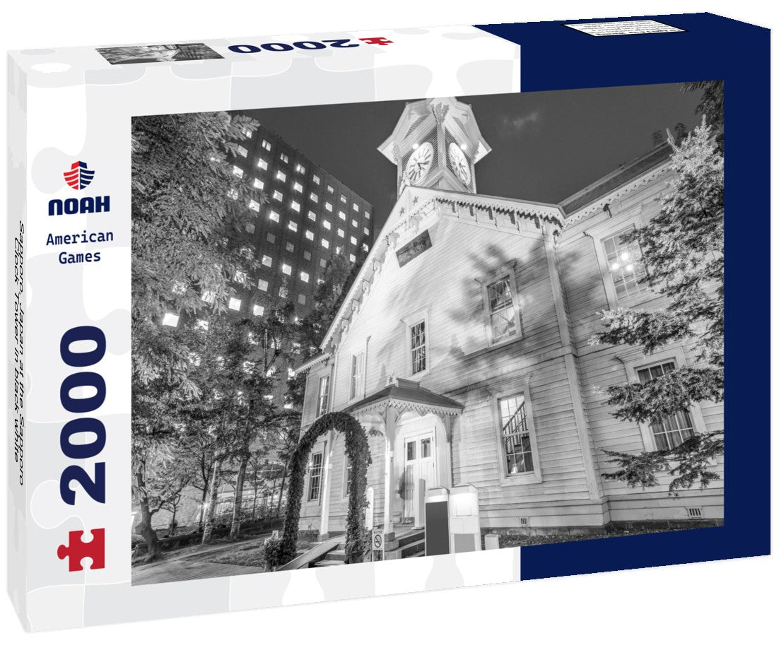 Noah Jigsaw Puzzle Sapporo, Japan at the Sapporo Clock Tower in black white 2000 pieces