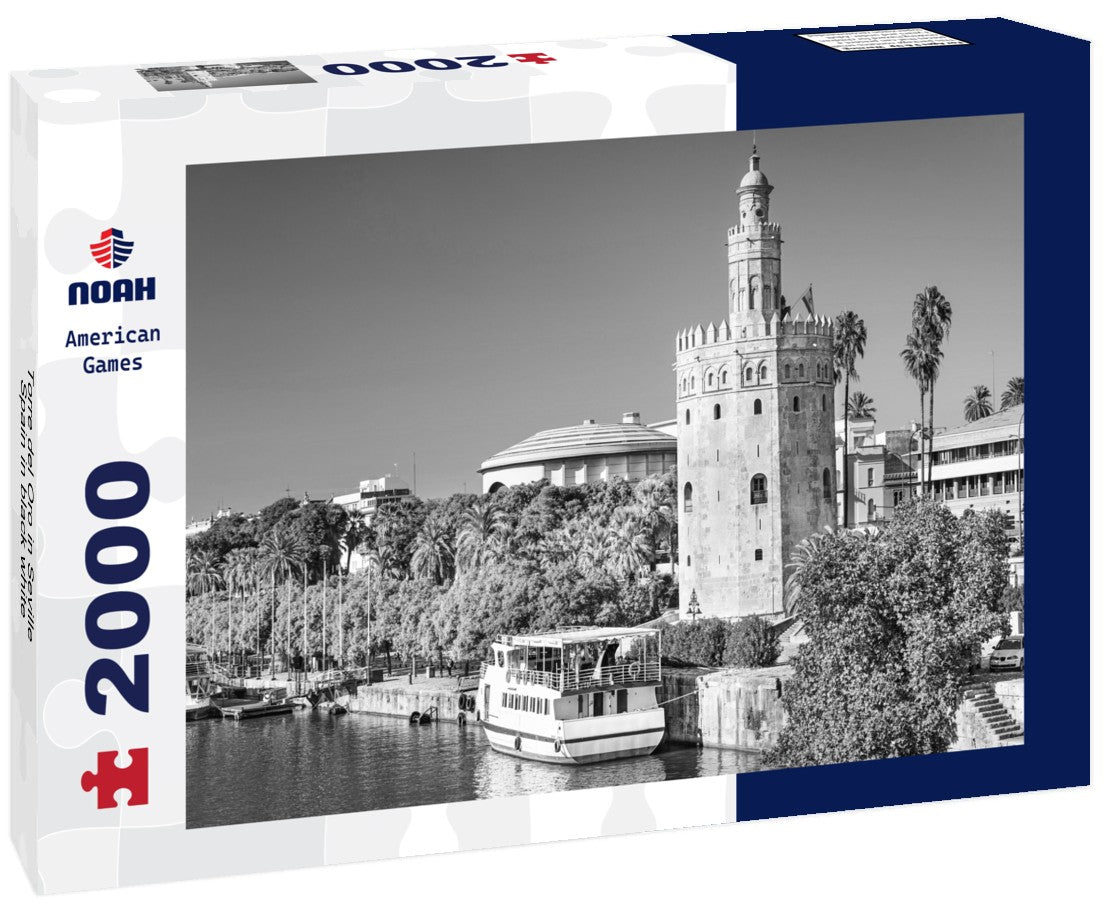 Noah Jigsaw Puzzle Torre del Oro in Seville, Spain in black white 2000 pieces