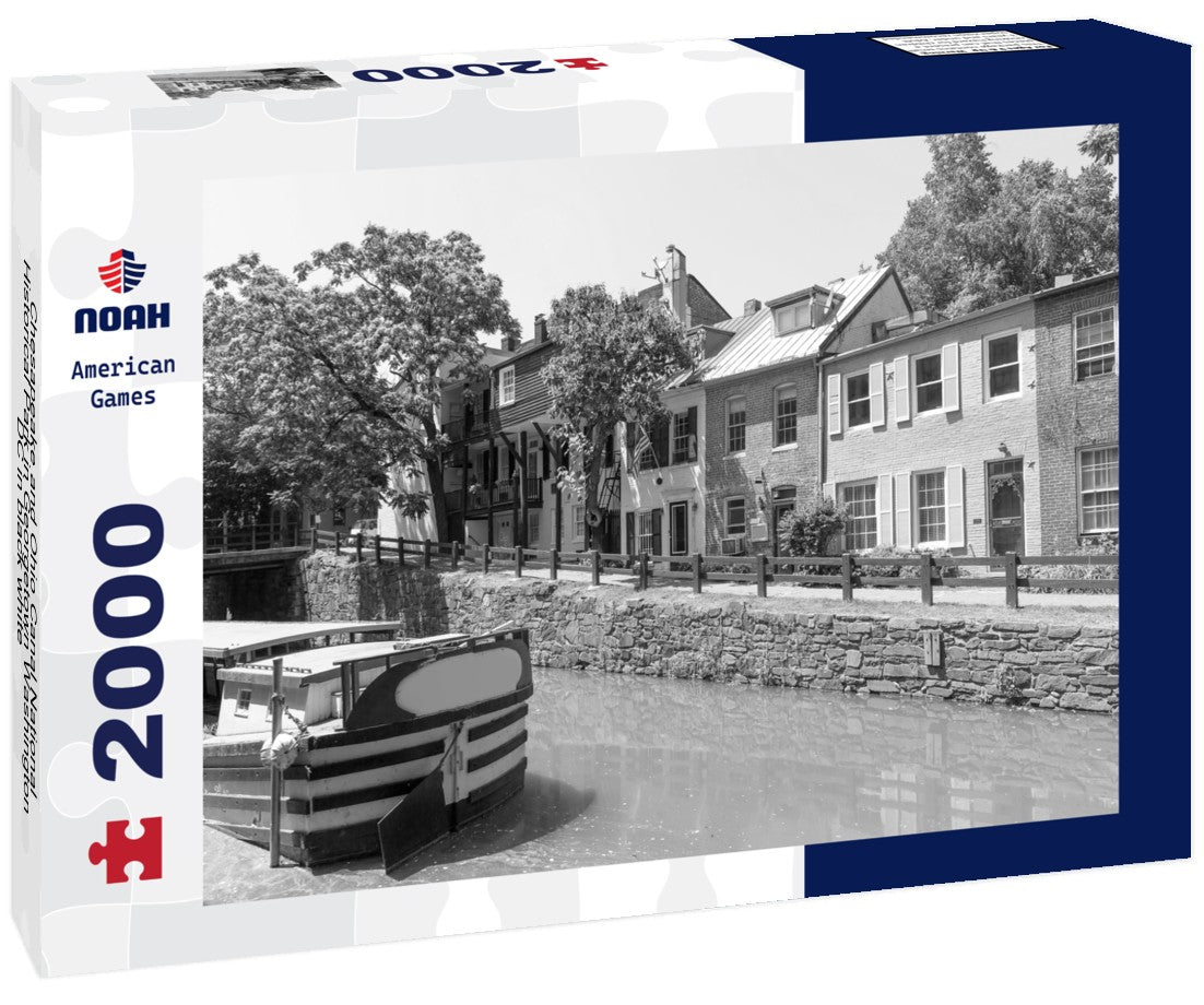 Noah Jigsaw Puzzle Chesapeake and Ohio Canal National Historical Park in Georgetown Washington DC in black white 2000 pieces